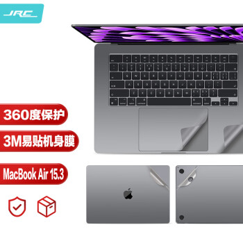 极川 JRC）苹果MacBook Air 15.3英寸M2笔记本机身贴膜 2023款A2941电脑外壳贴纸3M抗磨损易贴保护膜 深空灰