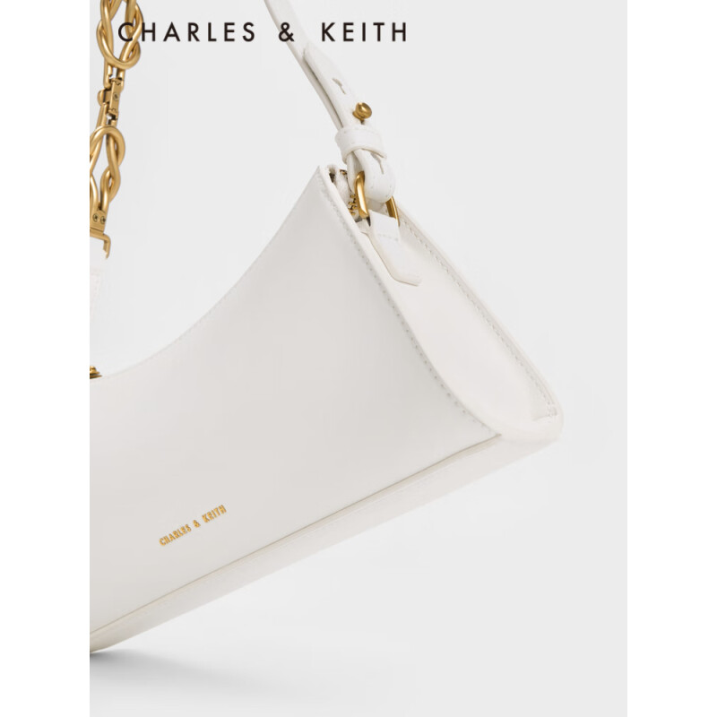 CHARLES & KEITH CHARLES&KEITH 拼接链条手提单肩包腋下包法棍包包 券后274元