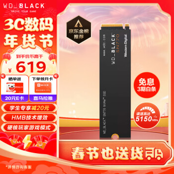 西部数据 1TB SSD固态硬盘 WD_BLACK SN770 游戏高性能版