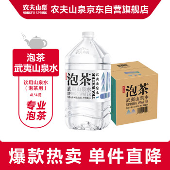 WUYISHAN 武夷山 农夫山泉 饮用山泉水天然水（泡茶用）4L*4桶 整箱