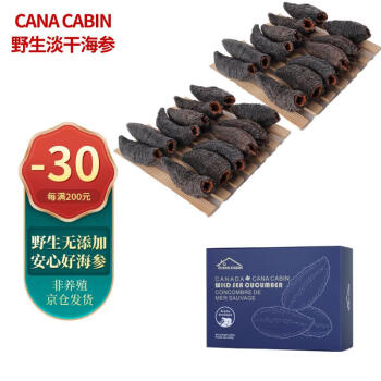 CANA CABIN 加拿大特级淡干野生海参干货红极参10年参龄圆筒454克一磅盒装