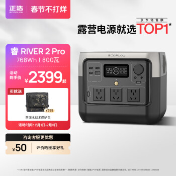 ECOFLOW RIVER Pro 移动电源 黑色 200000mAh