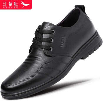 红蜻蜓 男鞋英伦时尚系带 WTA306871FXL 黑色