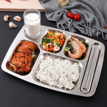 SFYP 尚菲优品 不锈钢餐盘饭盒 6格加深加厚分格快餐盘学生餐盒 SF-3006N