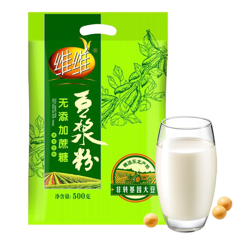 维维 无添加蔗糖 豆浆粉 500g 14.32元