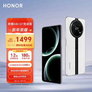HONOR 荣耀 X40 GT 竞速版 5G手机 12GB+256GB 竞速银
