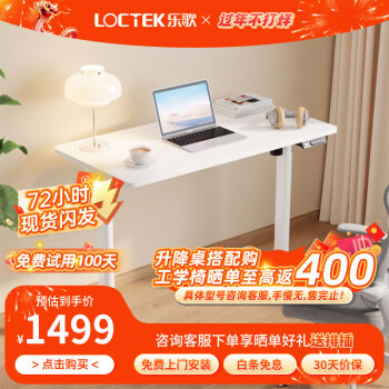 Loctek 乐歌 电动升降桌升降办公电脑桌子E2T雅白色1.2m（12月12日后发货）