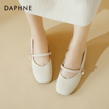 DAPHNE 达芙妮 玛丽珍女鞋2023夏季一字带粗跟复古温柔气质单鞋