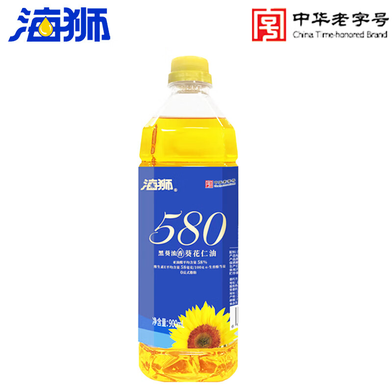 海狮 580 黑葵浓香葵花仁油 900ml 0反式脂肪酸 2.41元