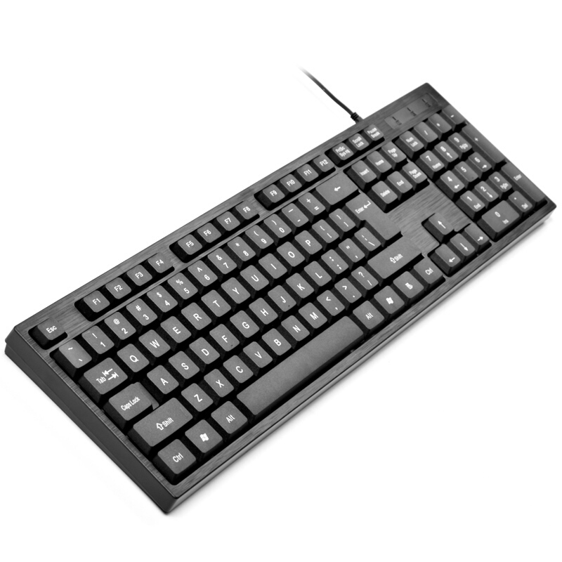 灵蛇 K200 104键 有线薄膜键盘 黑色 无光 17.9元
