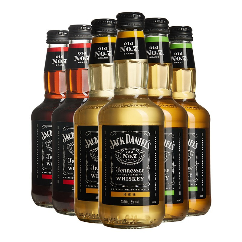 杰克丹尼 Jack Daniels）预调酒可乐+柠檬+苹果味330ml*6瓶礼盒装 年货节送礼 67元