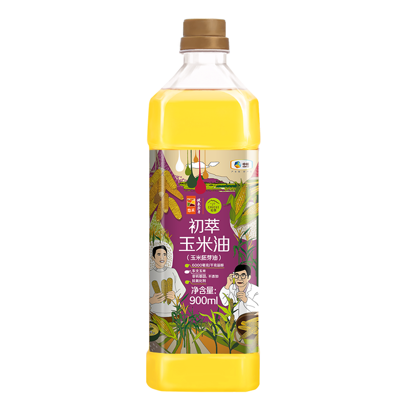 初萃 中粮玉米胚芽油900mL*2件 非转基因食用油 一级 物理压榨 30.64元（plus包邮，折15.32元/件）