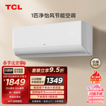 TCL 空调大1匹 新一级省电变频冷暖智能挂式
