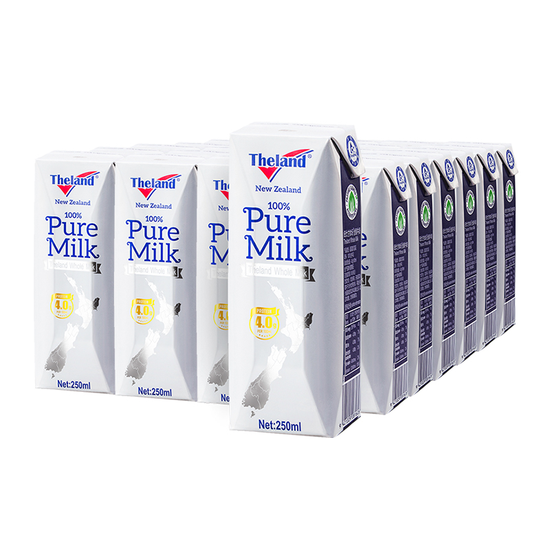 Theland 纽仕兰 4.0g蛋白质高钙全脂纯牛奶250ml*24 新西兰进口 年货送礼 券后66.91元