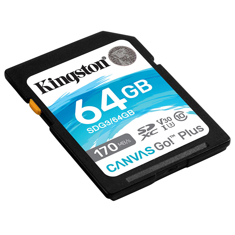 Kingston 金士顿 64GB SD存储卡 U3 V30 相机内存卡 高速sd卡大卡 59.9元