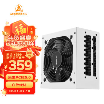 Segotep 鑫谷 额定750W 全模850冰山版电源（PCIE5.0/12VHPWR/全模组化/白色线材/支持4070Ti显卡）