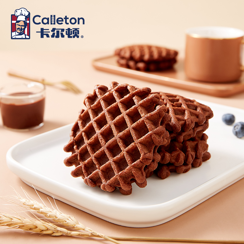 Calleton 卡尔顿 生巧爆浆华夫饼面包蛋糕早餐休闲整箱零食品巧克力点心 爆浆生巧华夫 430g *1箱 券后17.9元