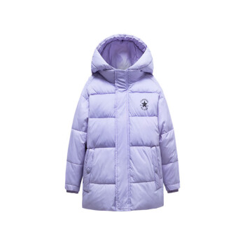 CONVERSE 匡威 儿童装男女童棉服冬季保暖外套 淡紫色 90