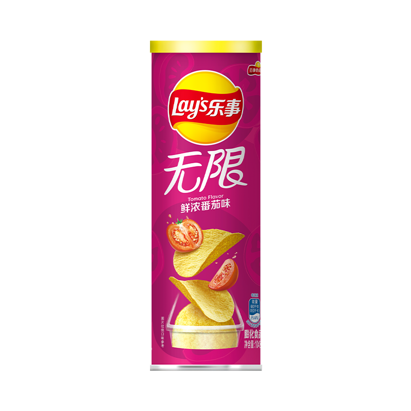 Lay's 乐事 无限 薯片 鲜浓番茄味 104g 7.12元（21.36元/3件）