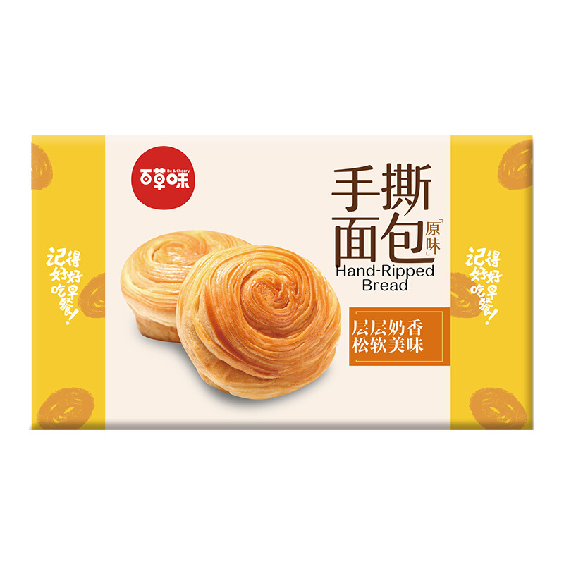 Be&Cheery 百草味 手撕面包 原味 1kg 券后17.9元