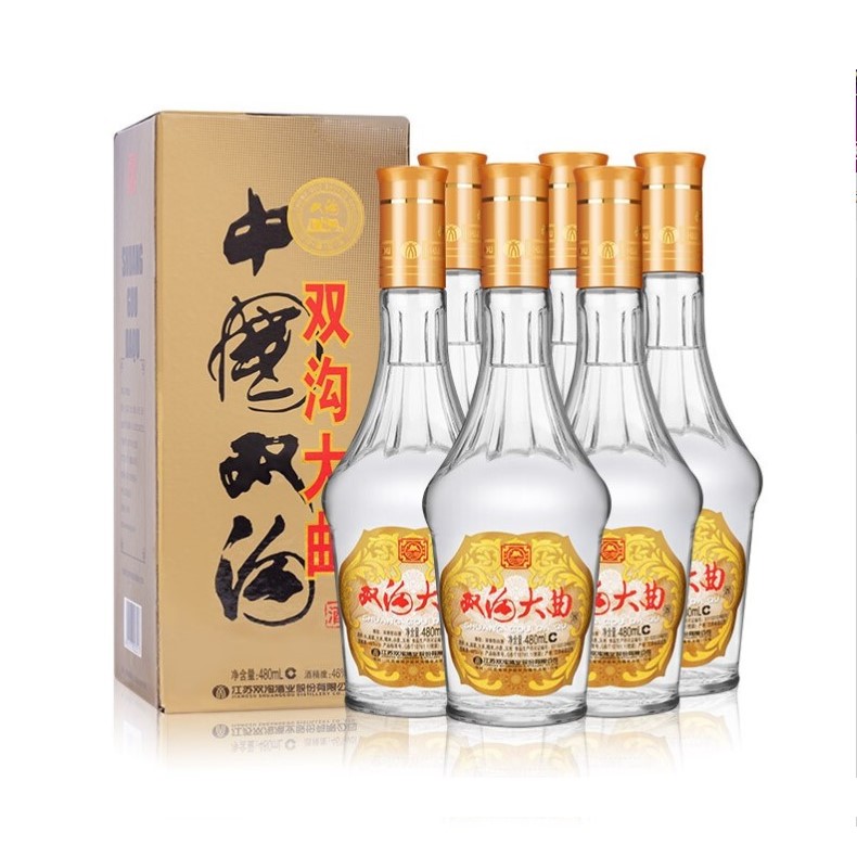 双沟 大曲 名玻 浓香型白酒 纯粮酿造 46度480ml 整箱6瓶装 169元