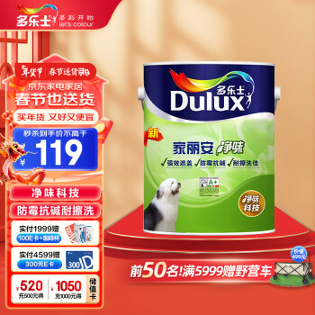 Dulux 多乐士 A991 家丽安净味漆 白色 5L