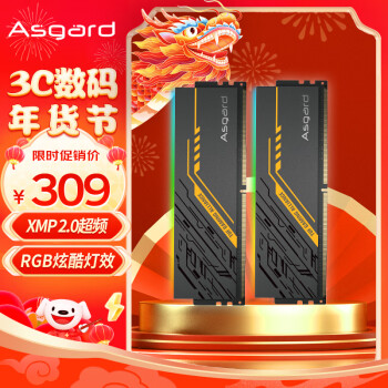 Asgard 阿斯加特 16GB(8Gx2)套装 DDR4 3600 台式机内存条 ·TUF RGB灯条