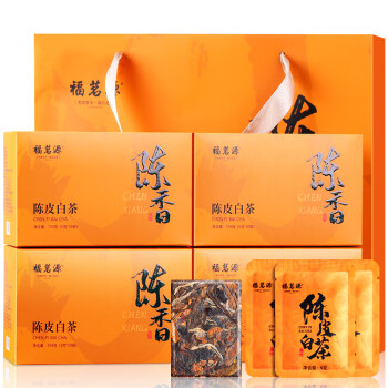 移动端、京东百亿补贴：福茗源 茶叶 陈皮白茶600g 福鼎白茶 正宗新会原产陈皮小茶饼寿眉白茶