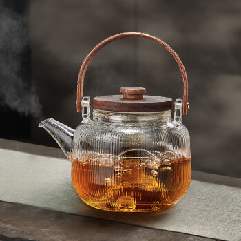TEAHUE 忆壶茶 玻璃煮茶壶烧水电陶炉耐高温硼硅专用养生单提梁蒸泡茶热明火器具