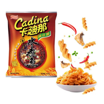 Cadina 卡迪那 豌豆脆水煮鱼味  休闲薯片零食 膨化食品 62g