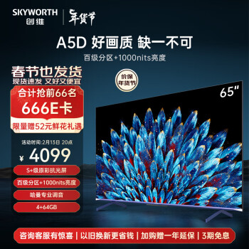 SKYWORTH 创维 65A5D 液晶电视 65英寸 4K
