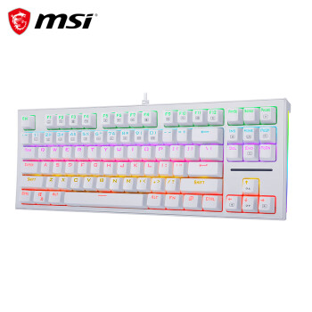 移动端：MSI 微星 VIGOR GK50Z MINI 87键 有线机械键盘 白色 高特青轴 RGB