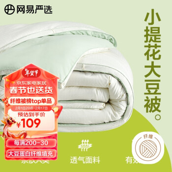 YANXUAN 网易严选 小提花A类10%大豆纤维被 四季被1540g 150*200cm绿色