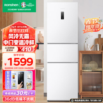 Ronshen 容声 222升三门家用冰箱