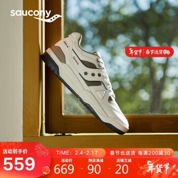 saucony 索康尼 CROSS 90男女经典复古休闲鞋情侣舒适运动板鞋米褐42