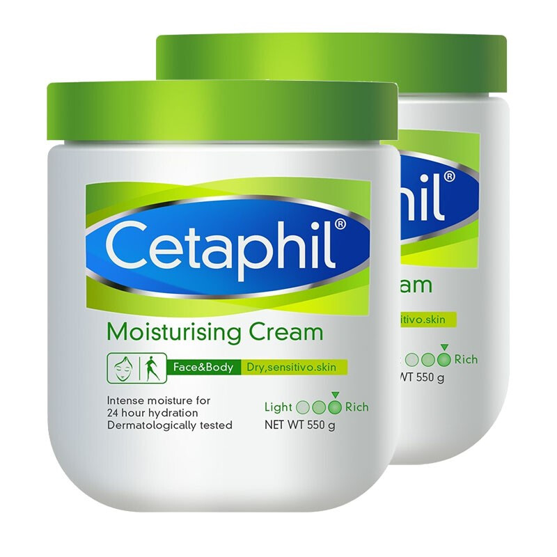 Cetaphil 丝塔芙 大白罐保湿霜 身体乳 秋冬补水保湿修护屏障敏感肌适用高保湿 550g 2件装 176.5元