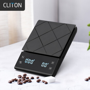 CLITON 小型精准厨房电子秤手冲咖啡智能计时秤烘焙秤咖啡豆称重量食物秤