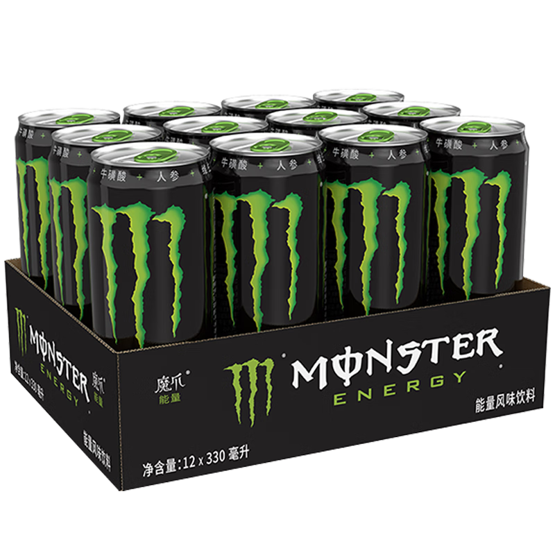 首购：可口可乐Monster 魔爪劲爆能量 原味 维生素功能饮料 330ml*12罐 整箱装 29.25元（plus包邮）