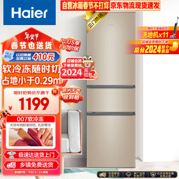 Haier 海尔 BCD-216STPT 直冷三门冰箱  216L 炫金