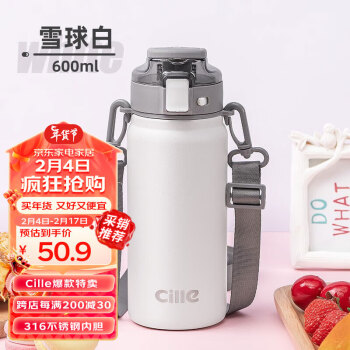 cille 希乐 DS-531 保温杯 600ml 雪球白