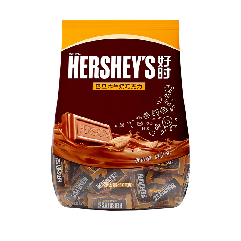 限移动端、京东百亿补贴：HERSHEY'S 好时 巴旦木牛奶巧克力 500g 43.6元