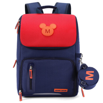 Disney 迪士尼 小学生书包1-3年级男女童双肩米奇韩版休闲儿童背包 SM11752藏青色小号