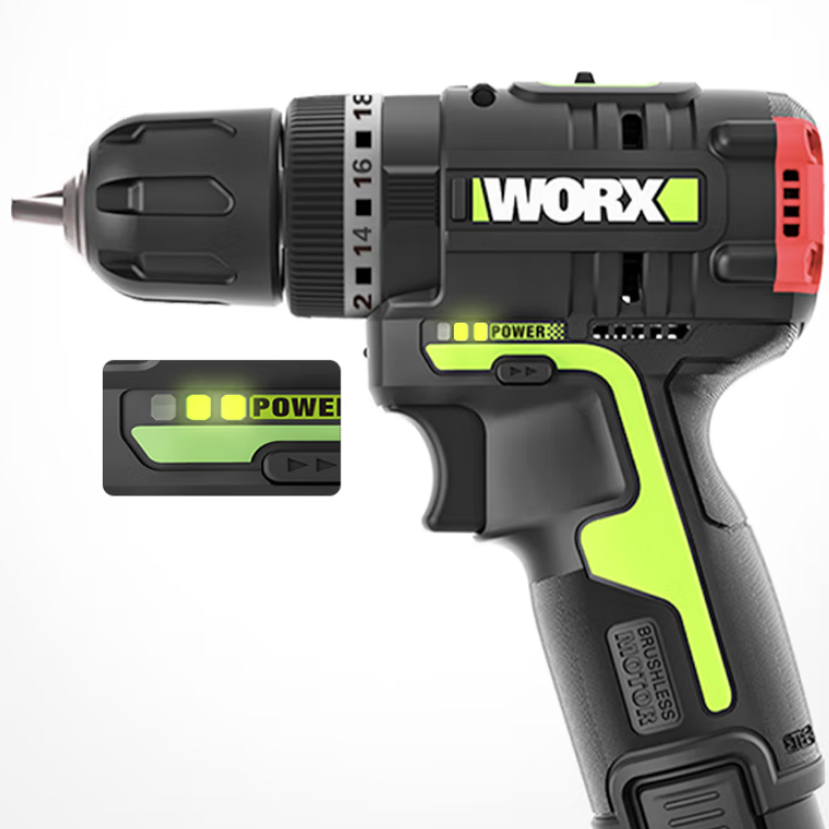 WORX 威克士 WU131X.2 无刷冲击钻套装 12V 2.0Ah单电 369元