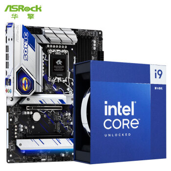 ASRock 华擎 Z790 PG SONIC 电竞索尼克 主板+Intel 14代 i9-14900K处理器 台式机 CPU 主板CPU套装