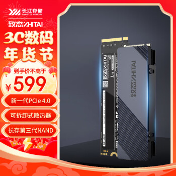 ZHITAI 致态 长江存储 1TB  SSD固态硬盘 NVMe M.2接口 TiPro7000系列 (PCIe 4.0 产品)