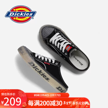 Dickies 帝客 帆布鞋男2023夏季潮鞋春秋款半拖鞋一腳蹬男鞋子拖鞋 黑色 41