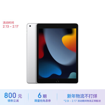 Apple 苹果 iPad 10.2英寸平板电脑 （256GB WLAN版/A13） 银色
