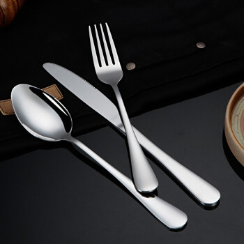拾画 不锈钢牛排刀叉勺 西餐具 加厚加长餐刀叉子勺子三件套组合装
