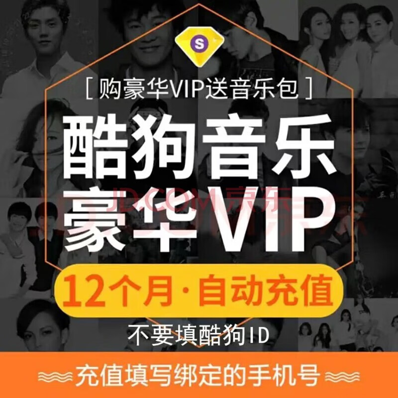 酷狗音乐豪华VIP会员年卡 12个月 109.8元