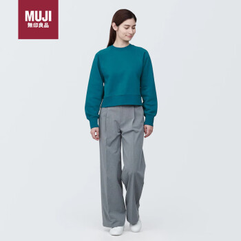 MUJI 無印良品 无印良品（MUJI）女式 紧密编织 运动衫 卫衣 女士女款 深绿色-卫衣